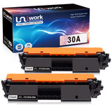 Uniwork Compatible Toner Cartridge Replacement for HP 30A CF230A 30X CF230X use with LaserJet Pro MFP M203dw M227fdw M227fdn M203d M203dn M227sdn M227 M203 Printer, 2 Black
