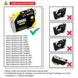 Uniwork Remanufactured Ink Cartridge Replacement for Epson 200 T200XL use for WF-2540 WF-2530 WF-2520 Expression Home XP-410 XP-400 XP-200 Printer (2Black 1Cyan 1 Magenta 1Yellow) 5 Pack