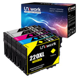 Uniwork Remanufactured Ink Cartridge Replacement for Epson 220 XL 220XL T220XL use for WorkForce WF-2750 WF-2760 WF-2630 WF-2650 WF-2660 XP-320 XP-420 Printer (2 Black 1 Cyan 1 Magenta 1 Yellow)