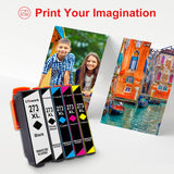 Uniwork Remanufactured Ink Cartridge Replacement for Epson 273 XL 273XL T273XL use for XP820 XP810 XP800 XP620 XP610 XP600 XP520 Printer (1 Black, 1 Photo Black, 1 Cyan, 1 Magenta, 1 Yellow), 5 Pack
