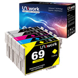 Uniwork Remanufactured Ink Cartridge Replacement for Epson 69 Use for Stylus C120 CX5000 CX6000 CX8400 CX9400 NX115 NX215 NX305 NX400 NX410 NX415 NX515 Workforce 30 40 600 610 Printer (5 Pack)