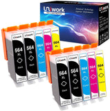 Uniwork Compatible Ink Cartridge Replacement for HP 564 564XL for Photosmart 6520 5520 4620 5510 C410a 6525 5514 OfficeJet 7510 4620 DeskJet 3522 Printer (4BK/2C/2M/2Y), 10 Packs