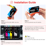 Uniwork Remanufactured Ink Cartridge Replacement for HP 934 935 934XL 935XL use for OfficeJet Pro 6830 6230 6835 6820 6815 6220 6812 Printer (1 Small Black, 1 Cyan, 1 Magenta, 1 Yellow)