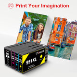 Uniwork Compatible Ink Cartridge Replacement for HP 950XL 951XL use for OfficeJet Pro 8610 8600 8630 8615 276dw 8100 8620 8625 251dw Printer (5 Pack)