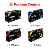 Uniwork Compatible Ink Cartridge Replacement for HP 950XL 951XL use for OfficeJet Pro 8610 8600 8630 8615 276dw 8100 8620 8625 251dw Printer (5 Pack)