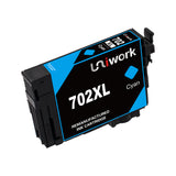 Uniwork Remanufactured Ink Cartridges Replacement for Epson 702 702XL T702XL T702 to use with Workforce Pro WF-3720 WF-3733 WF-3730 Printer (2 Black, 1 Cyan, 1 Magenta, 1 Yellow, 5-Pack)