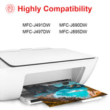 Uniwork Compatible Ink Cartridge Replacement for Brother LC3013 LC 3013 use for MFC-J491DW, MFC-J497DW, MFC-J690DW, MFC-J895DW Printer (1 Black, 1 Cyan, 1 Magenta, 1 Yellow), 4 Pack