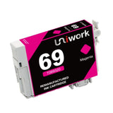 Uniwork 69 Ink Cartridge Remanufactured for Epson 69 Use in Stylus C120 CX5000 CX6000 CX8400 CX9400 NX115 NX215 NX305 NX400 NX410 NX415 NX515 WorkForce 30 40 600 610 615 1100 1300 ( 10 Pack )