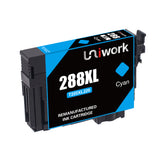 Uniwork Remanufactured Ink Cartridge Replacement for Epson 288 XL 288XL T288XL for Epson XP-440 XP-430 XP-340 XP-330 XP-446 XP-434 Printer (1 Black, 1 Cyan, 1 Magenta, 1 Yellow, 4 Pack)