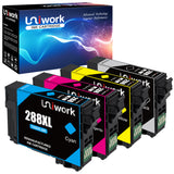 Uniwork Remanufactured Ink Cartridge Replacement for Epson 288 XL 288XL T288XL for Epson XP-440 XP-430 XP-340 XP-330 XP-446 XP-434 Printer (1 Black, 1 Cyan, 1 Magenta, 1 Yellow, 4 Pack)