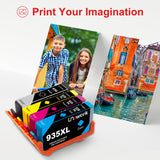Uniwork Remanufactured Ink Cartridge Replacement for HP 934 935 934XL 935XL use for OfficeJet Pro 6830 6230 6835 6820 6815 6220 6812 Printer (1 Small Black, 1 Cyan, 1 Magenta, 1 Yellow)