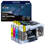 LC406XL LC406 Ink Cartridges for Brother Printer Replacement for LC406 XL LC406XL LC 406 for Brother MFC-J4335DW MFC-J5855DW MFC-J6555DW MFC-J4535DW MFC-J6955DW MFC-J4345D XL MFC-J5955DW (4 Pack)
