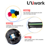 Uniwork Compatible Toner Cartridge Replacement for Canon 118 CRG-118 use for Imageclass MF8380Cdw MF8580Cdw MF726Cdw MF8350Cdn MF729Cdw LBP7660Cdn Printer (1 Black,1 Cyan,1 Magenta,1 Yellow, 4 Pack)