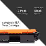 Uniwork Compatible Toner Cartridge Replacement for HP 17A CF217A use for Laserjet Pro M102w M130fw, Laserjet Pro MFP M130fw M130nw M130fn M130a Printer, 2 Black (with Chip)