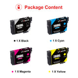 Uniwork Remanufactured Ink Cartridge Replacement for Epson 288 XL 288XL T288XL for Epson XP-440 XP-430 XP-340 XP-330 XP-446 XP-434 Printer (1 Black, 1 Cyan, 1 Magenta, 1 Yellow, 4 Pack)