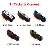 Uniwork Remanufactured Ink Cartridge Replacement for Epson 273 XL 273XL T273XL use for XP820 XP810 XP800 XP620 XP610 XP600 XP520 Printer (2 Black, 1 Photo Black, 1 Cyan, 1 Magenta, 1 Yellow), 6 Pack