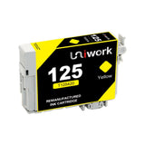 Uniwork Remanufactured Ink Cartridge Replacement for Epson 125 T125 use for NX125 NX127 NX130 NX230 NX420 NX530 NX625 Workforce 320 323 325 520 Printer (2 Black, 1 Cyan, 1 Magenta, 1 Yellow)